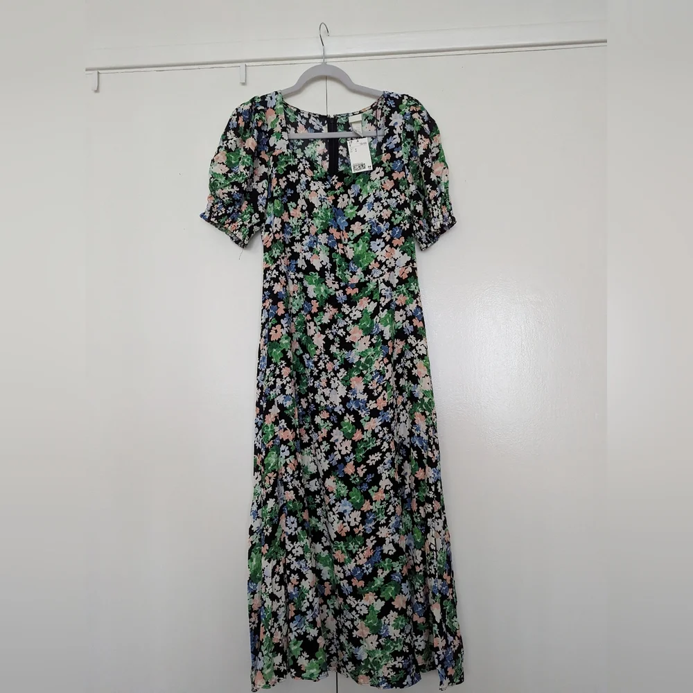 Influencer H&M Floral Midi Dress M BNWT - Picture 2 of 3